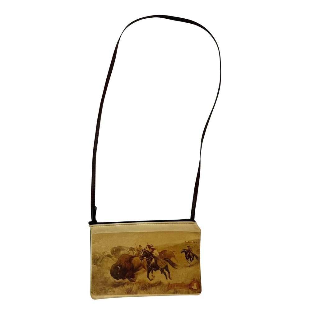 The Buffalo Hunt Leather Crossbody Purse Cowgirl Western Cowboy Compact